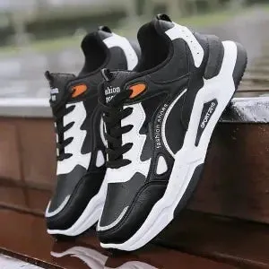 2023 Autumn New Men's Leather Sneakers Fashionable and Comfortable Casual Men's Shoes Outdoor Non-slip Running Shoes