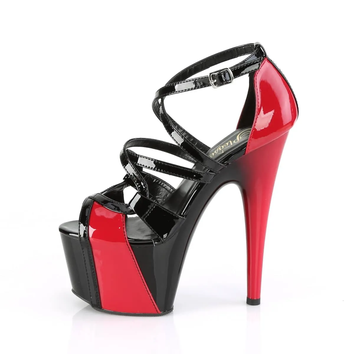 ADORE-764 Black & Red Ankle Sandal High Heel