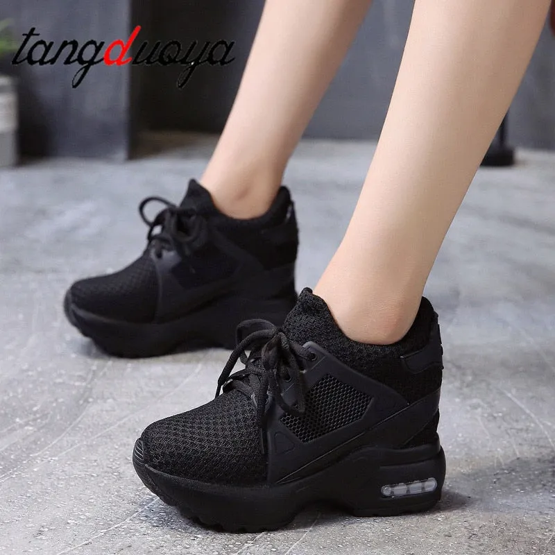 Amozae height increasing shoes woman platform sneakers women running shoes breathable mesh sports shoes for ladies chunky sneakers