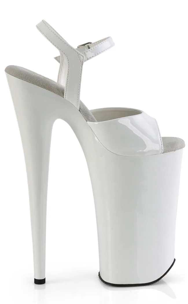 BEYOND-009 White Patent 10 Inch Heels