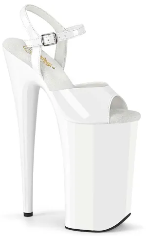 BEYOND-009 White Patent 10 Inch Heels