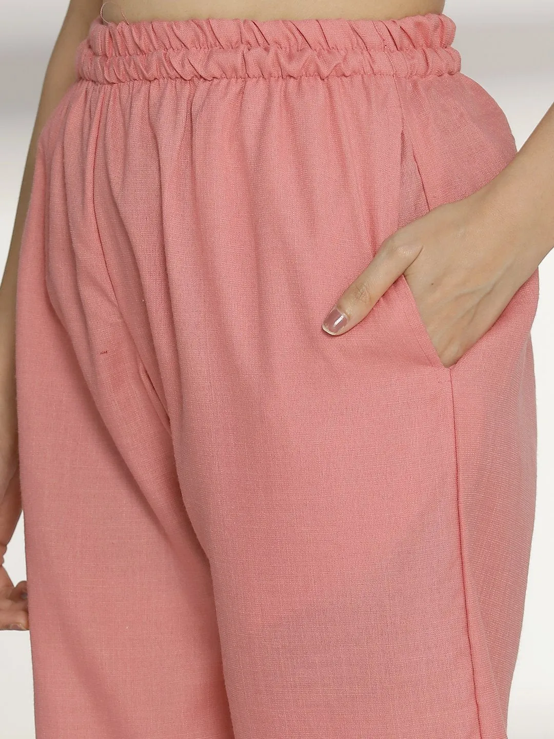 Blush CottonSlub Palazzo