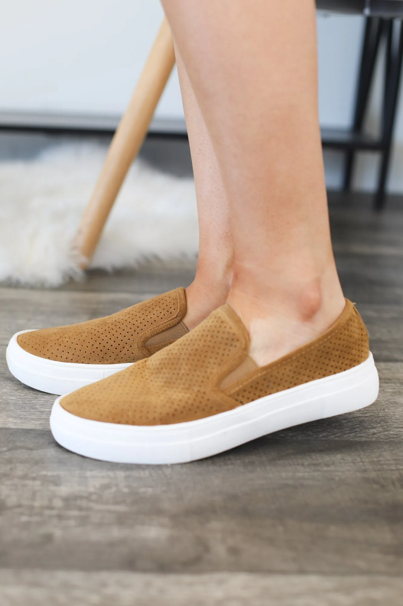 Coco Slip On Sneakers: Tan