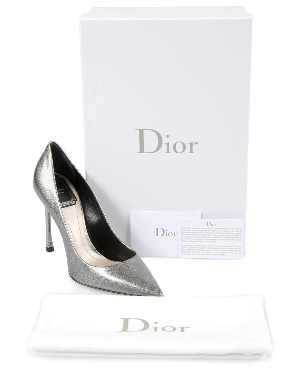 Dior Patent Calfskin Pump | Grey | 10cm