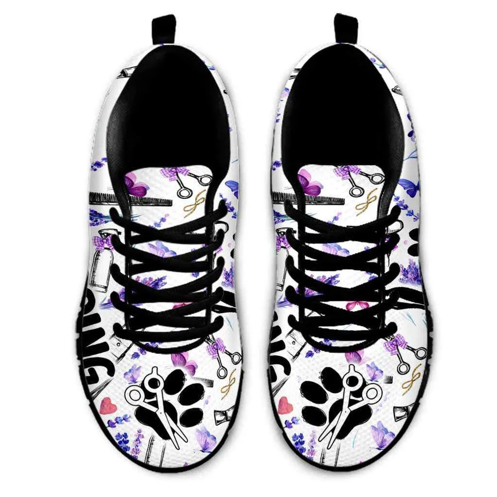 Dog Boarding Lavender Tools Sneakers Shoes, Dog Print Shoes, Best Running Shoes, Unique Gifts For Dog Lovers