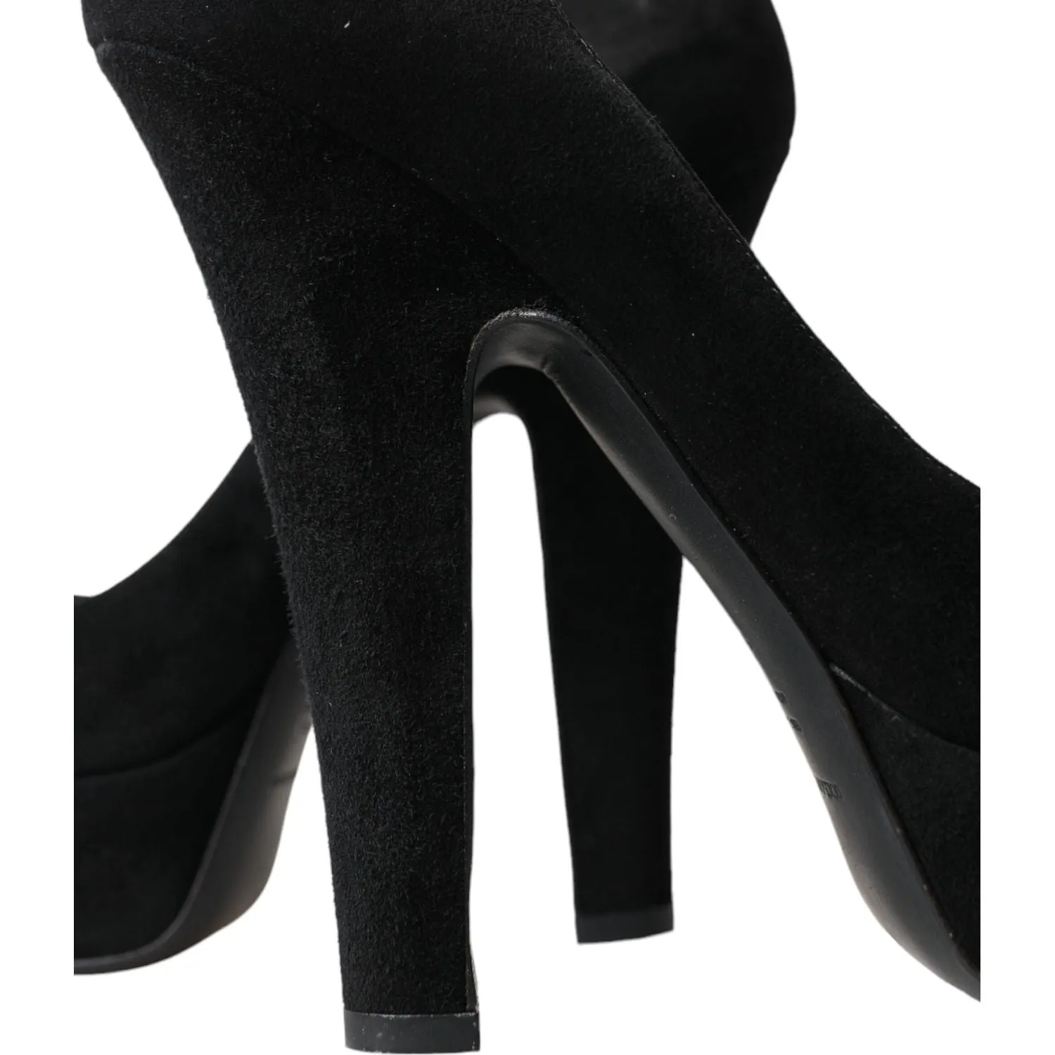 Dolce & Gabbana Black Suede Heeled Pumps Sophistication