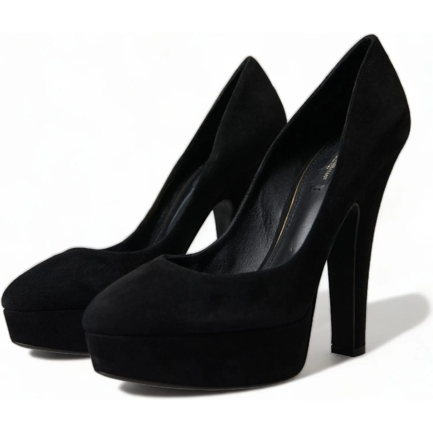 Dolce & Gabbana Black Suede Heeled Pumps Sophistication