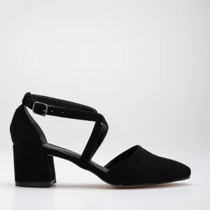 Dolly - Black Suede Heels