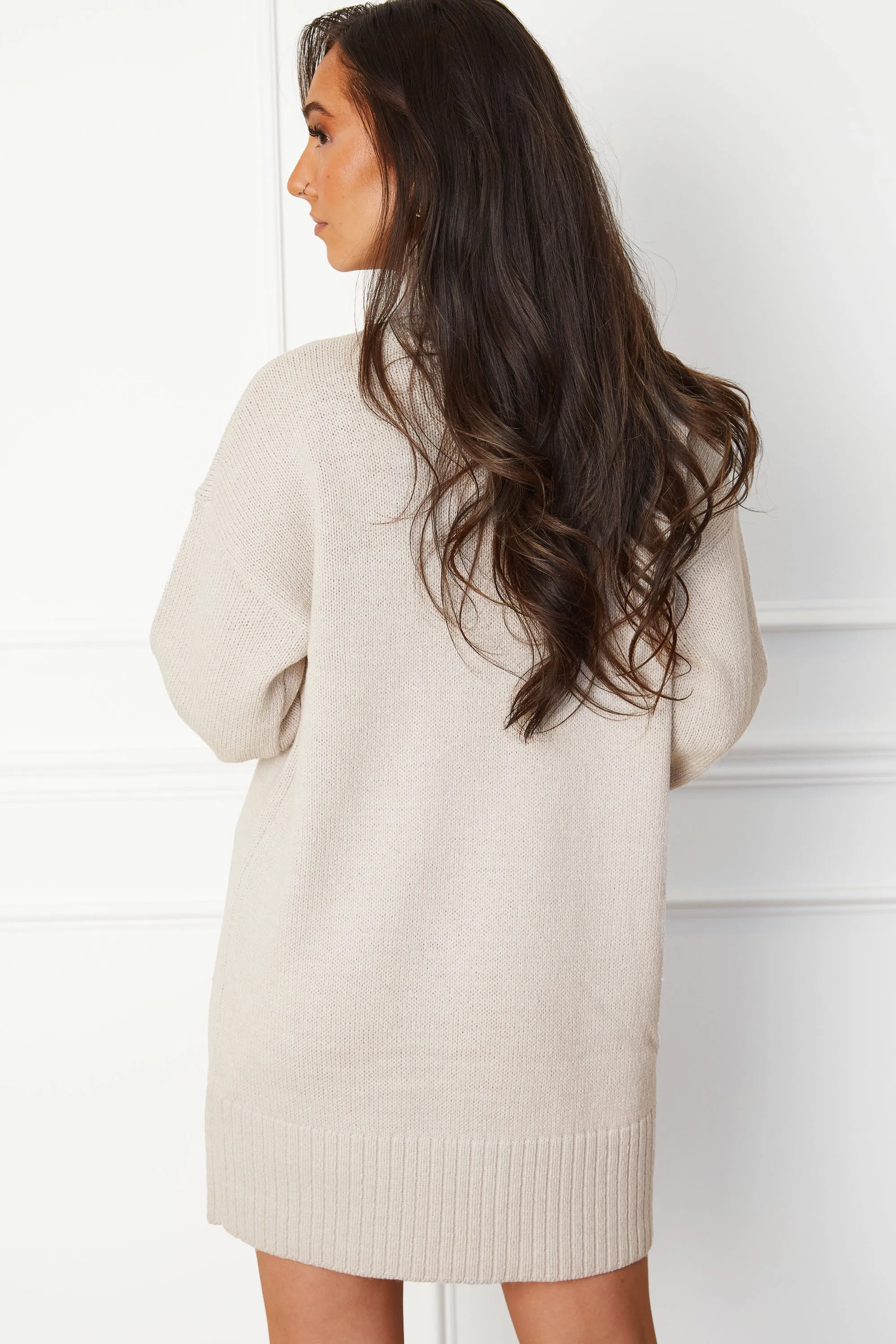 Emera Bone Turtleneck Sweater Dress