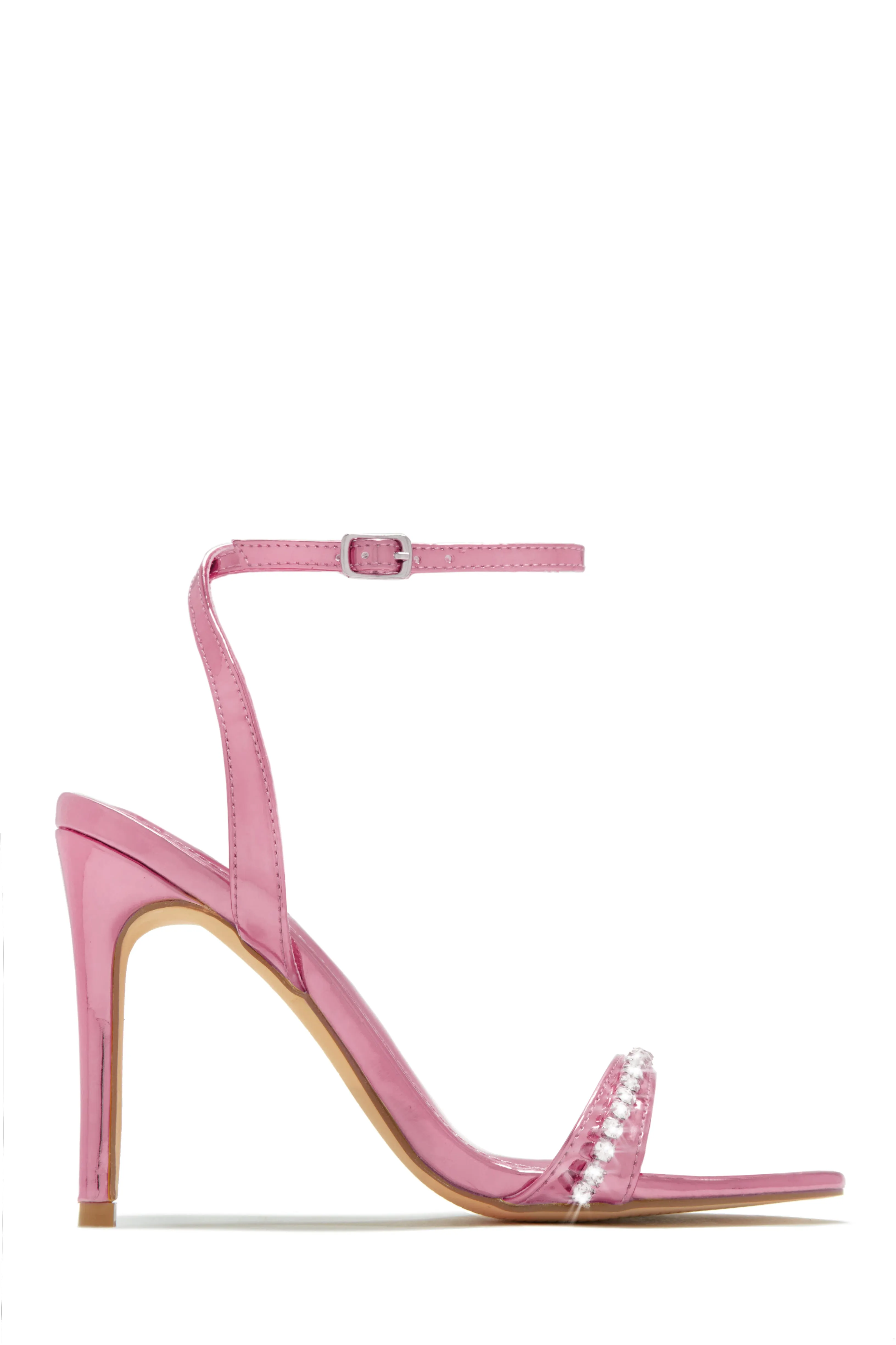 First Date Ankle Strap High Heels - Pink