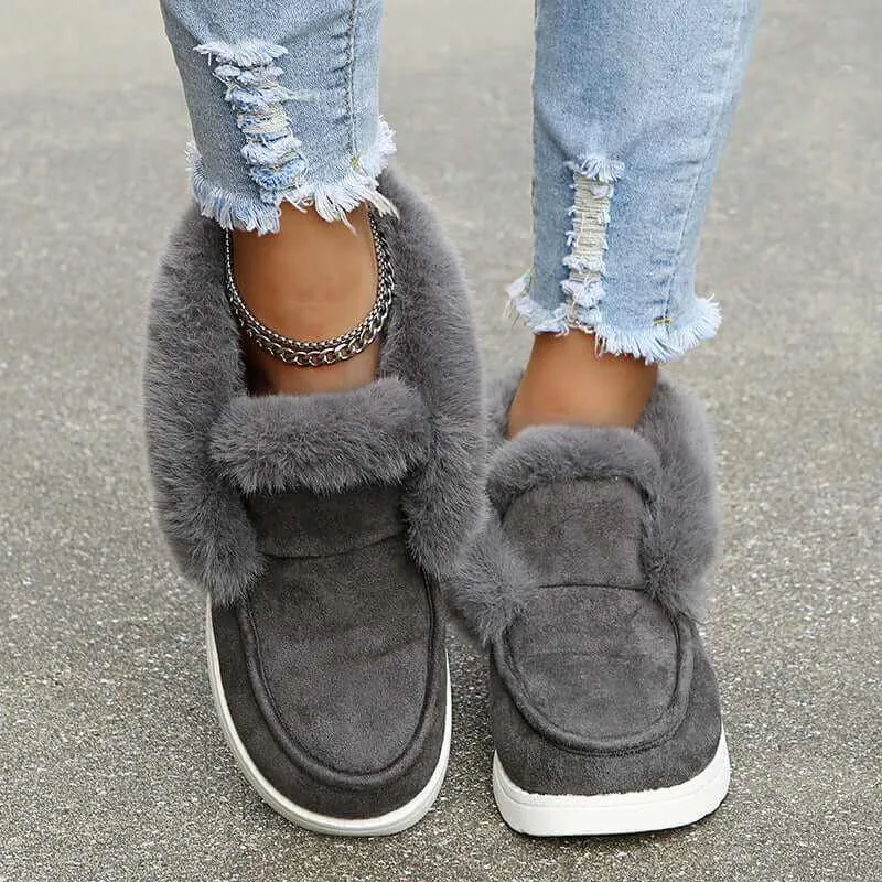 Glow Chic's Plush Fur Ankle Boots For Winter