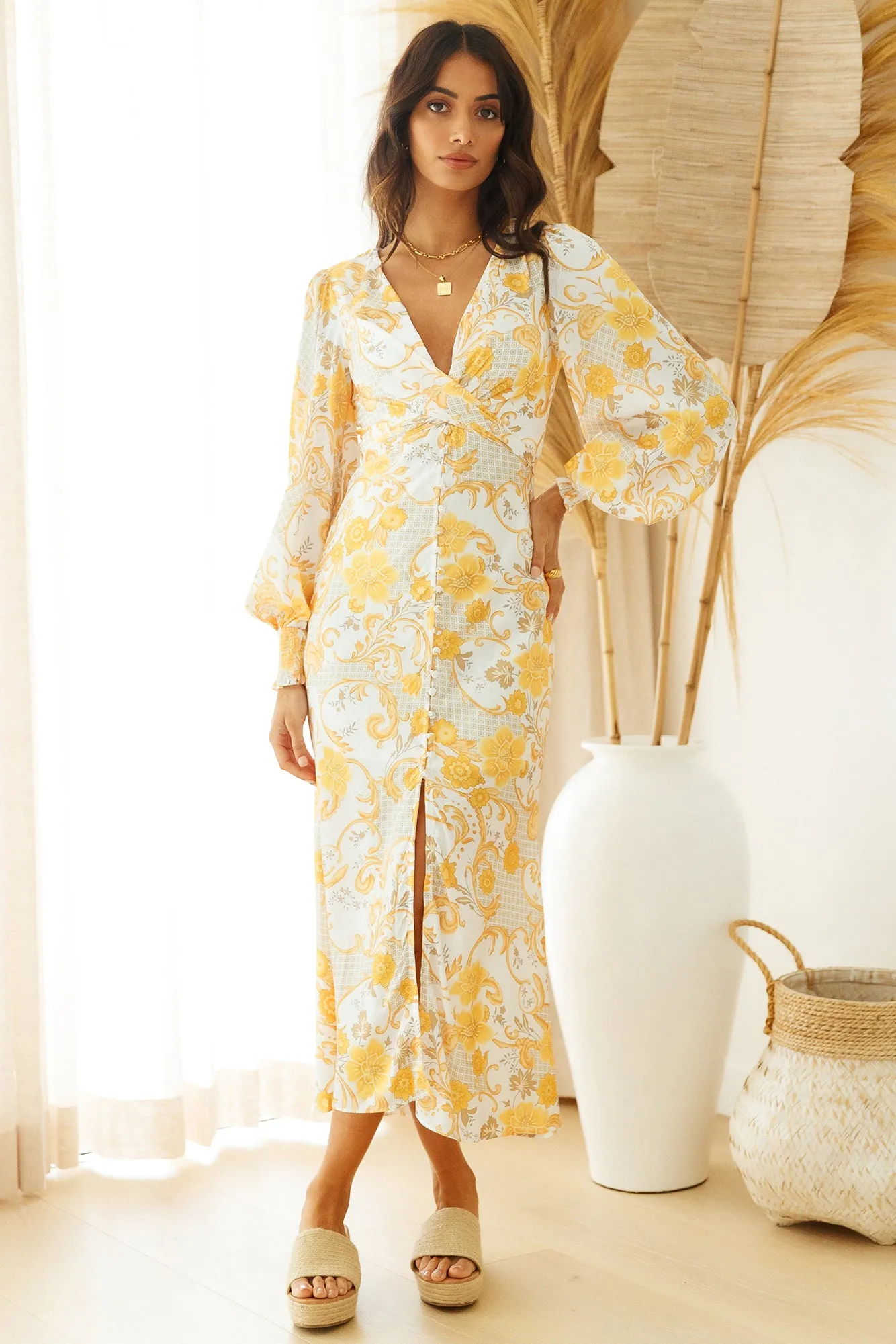 Golden Atelier Maxi Dress Yellow