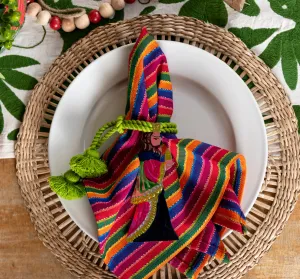 Hand-Woven Table Napkins from Guatemala - Multicolor Stripe