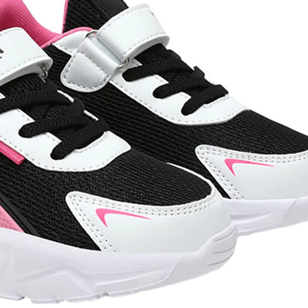 Hopscotch Girls Mesh and PU Text Print Fixed Lace Athletic Shoes in White Color, UK:1.5 (VBB-4189742)