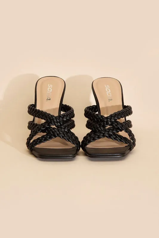 KELLAN Double Cross Braided Heels