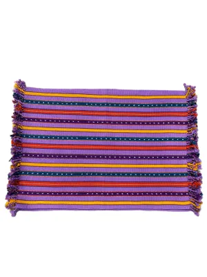 La Laguna Guatemalan Textile Placemats-Purple, Orange, Yellow, Jade Green