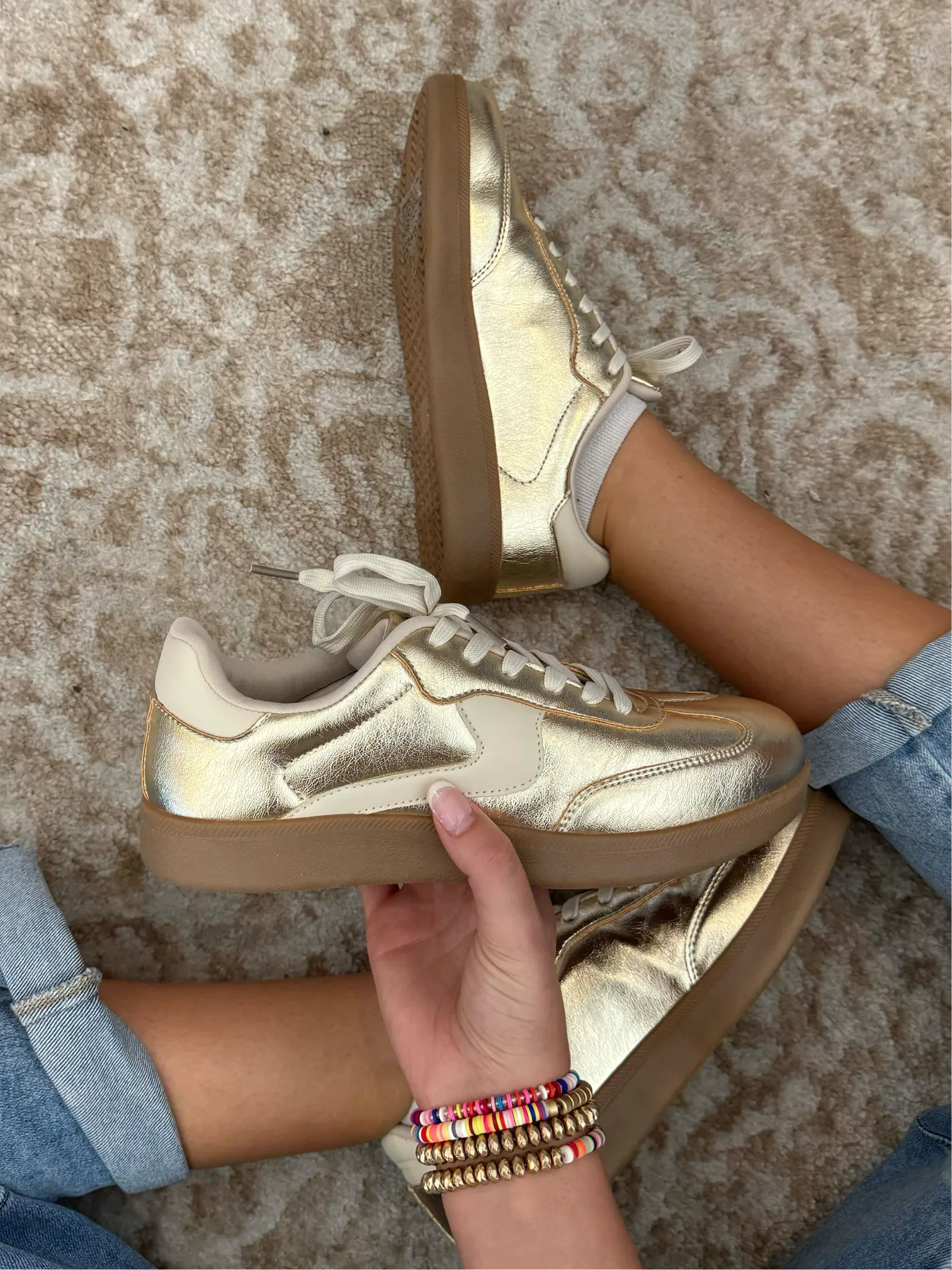 Maggie Metallic Gold Sneakers