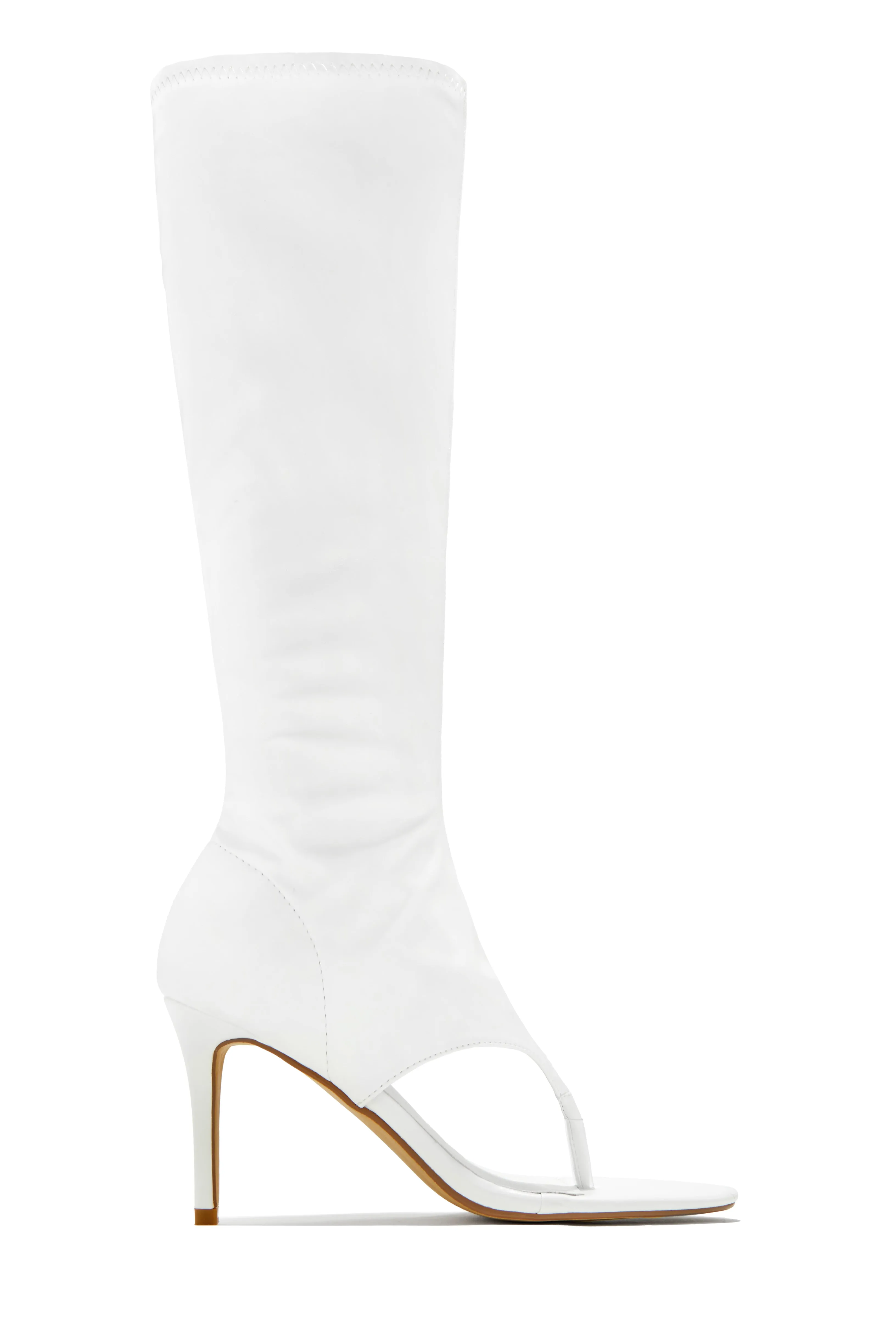 Natalia Thong Strap Heels - White