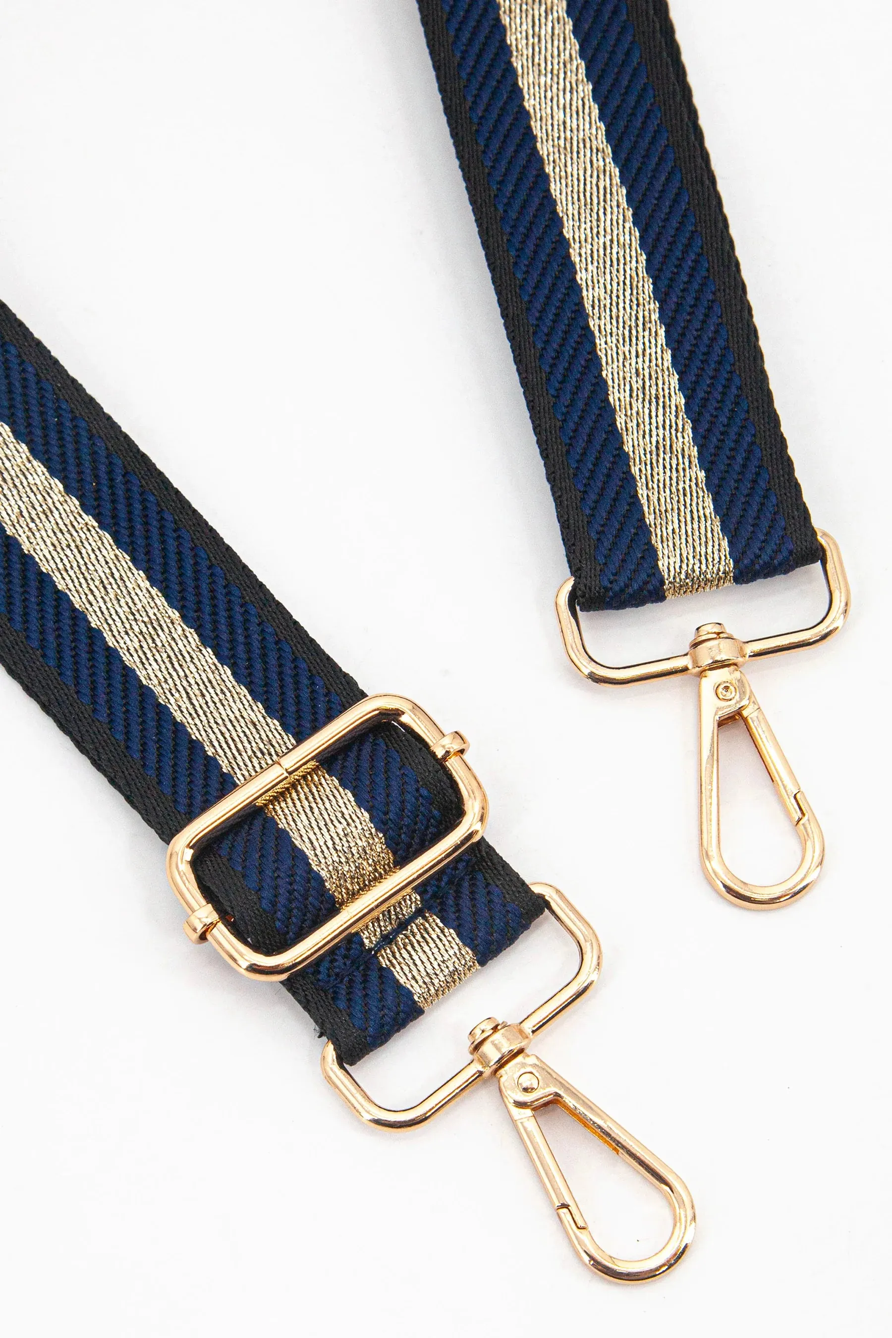 Navy, Black & Gold Bag Strap