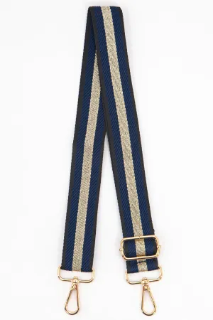 Navy, Black & Gold Bag Strap