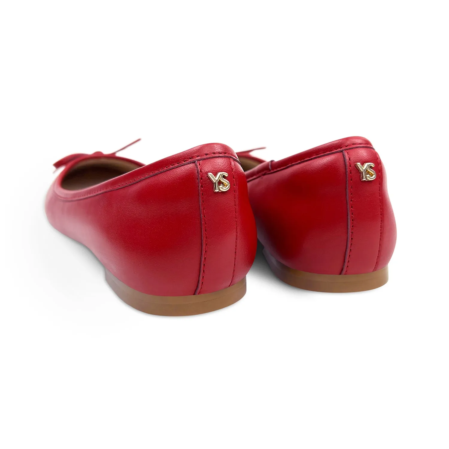 Sadie Ballet Flat in Red Leather