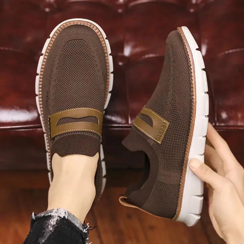 Slip On Mesh Breathable Sneakers - Brown