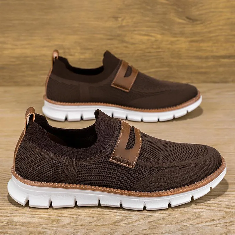 Slip On Mesh Breathable Sneakers - Brown