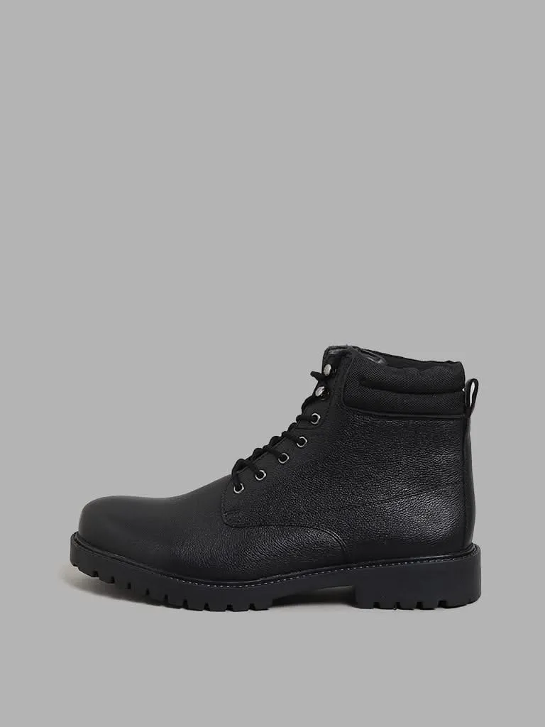 SOLEPLAY Black Top Ankle Length Leather Boots