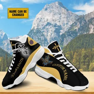 Teesdily | Jesus Saved My Life Basketball Shoes, Jesus Christ Walk By Faith Running Shoes, God Prayer Footwear Unisex Basketball Shoes