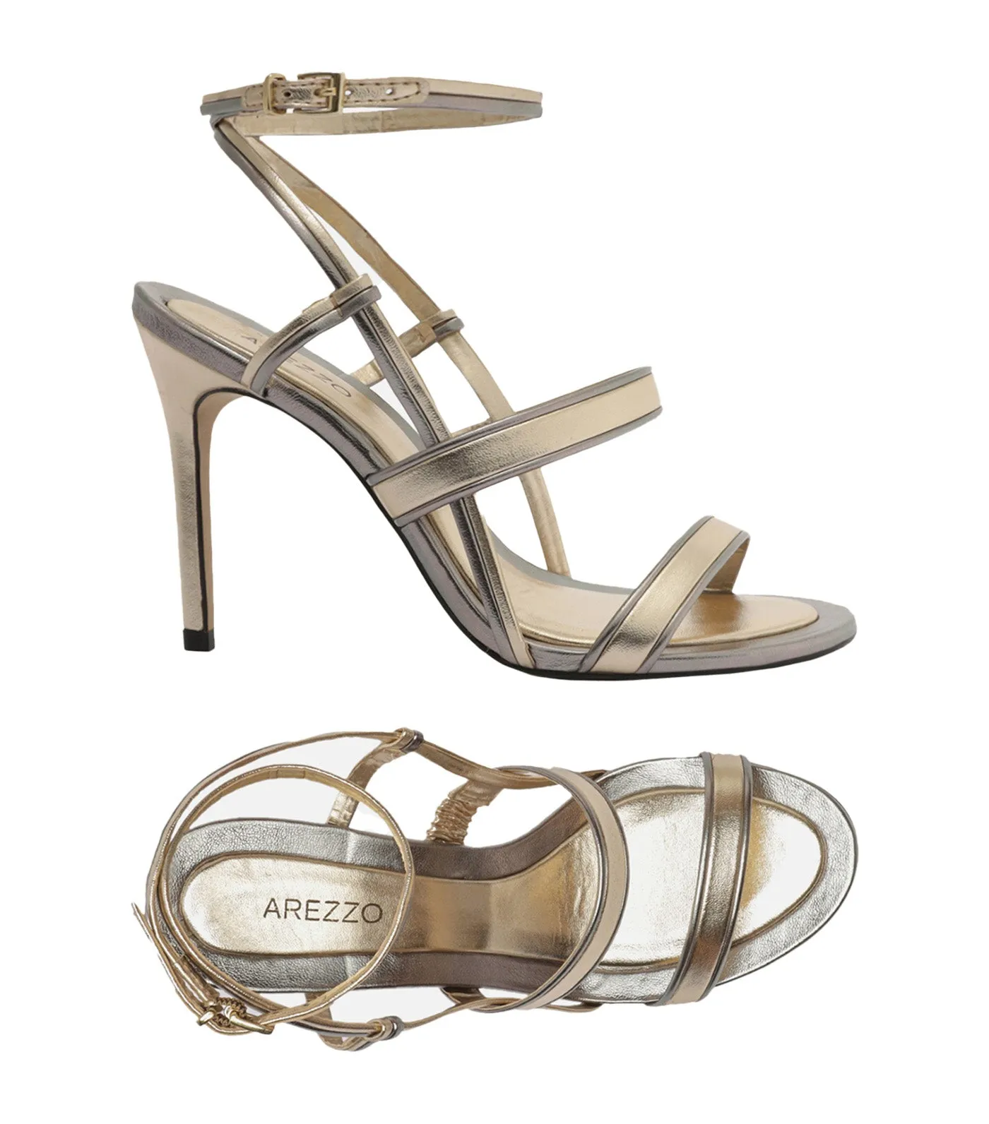 Thin Heel Sandals Gold