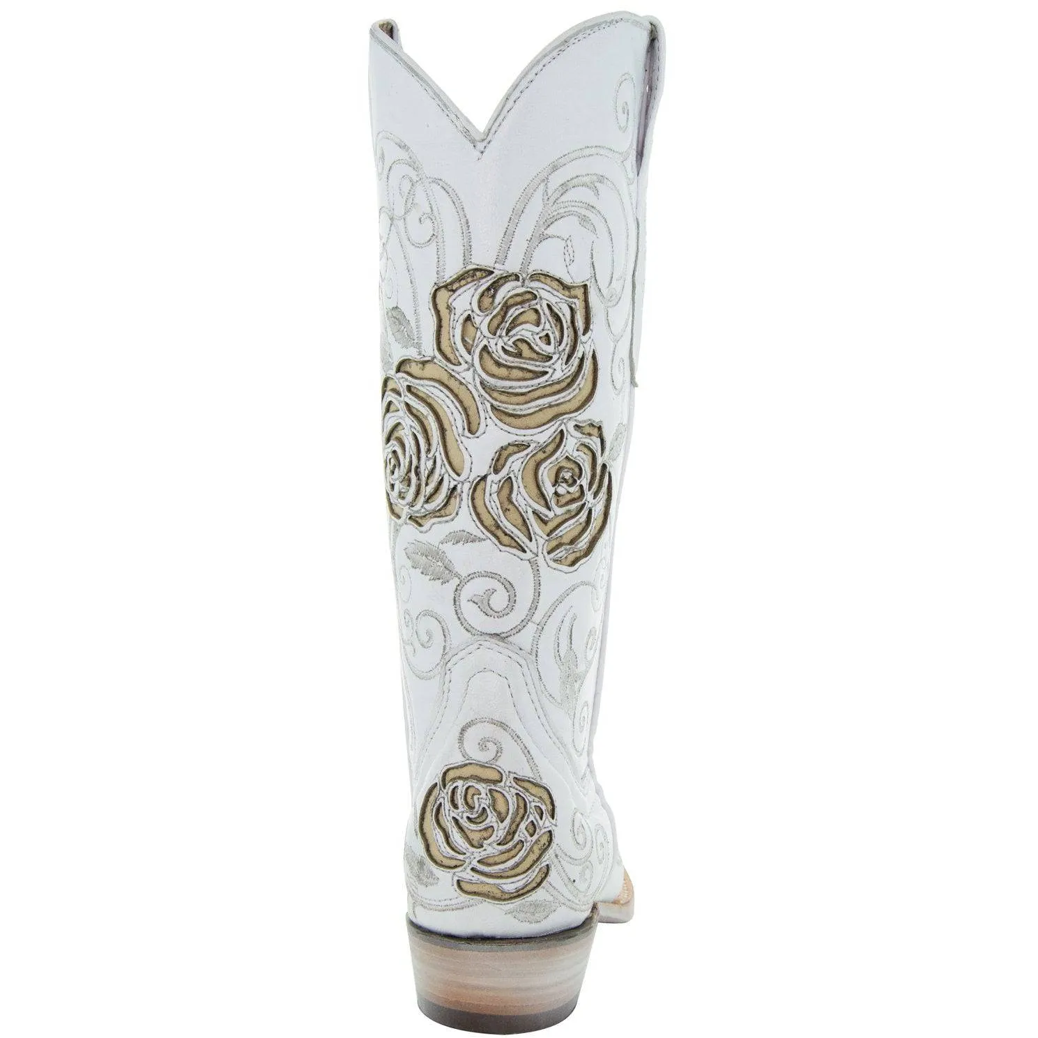 White Rose Inlayed Women's Cowgirl Boots (M50032)