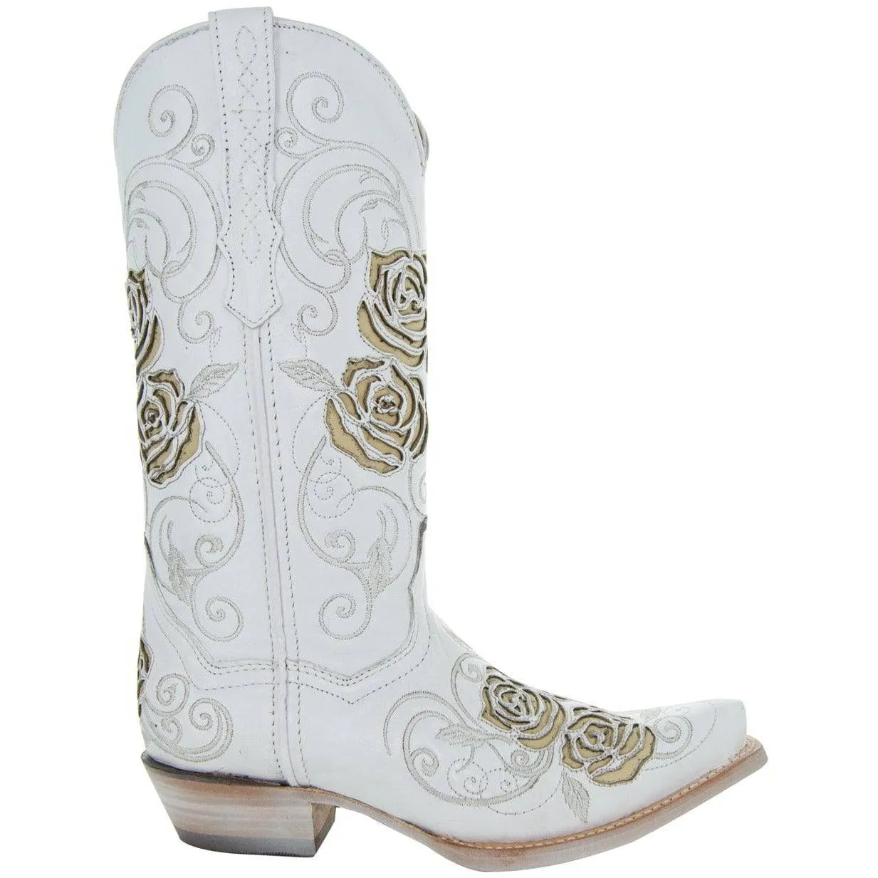 White Rose Inlayed Women's Cowgirl Boots (M50032)