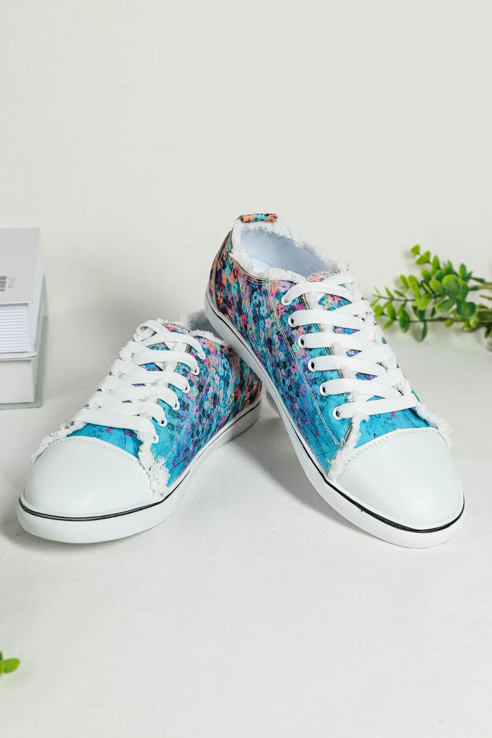 Women's Canvas Shoes Floral Print Fashion Sneakers Low Top Casual Shoes