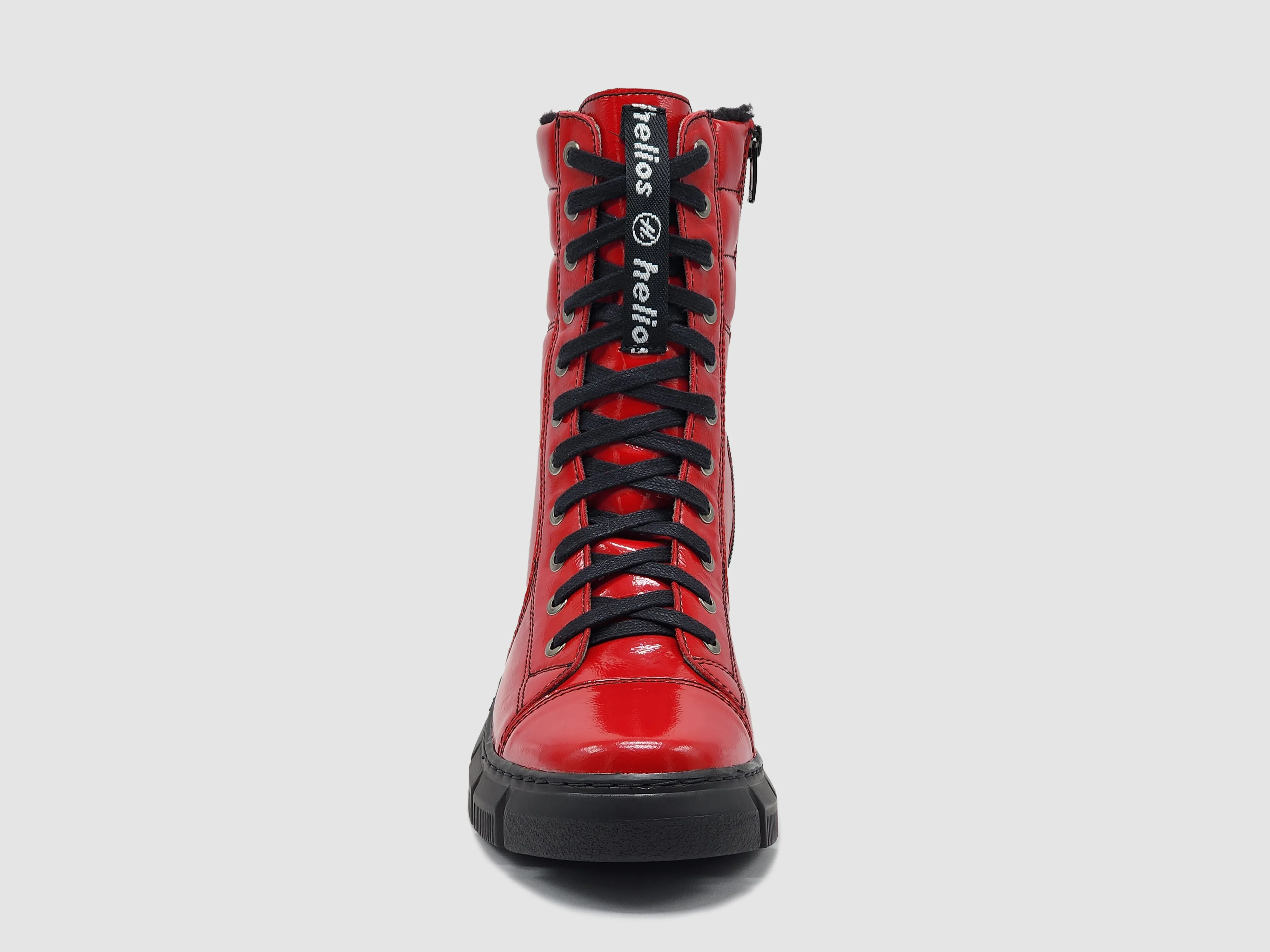 Women's Helios Medusa Wool-Lined Zip-Up Leather Boots - Red