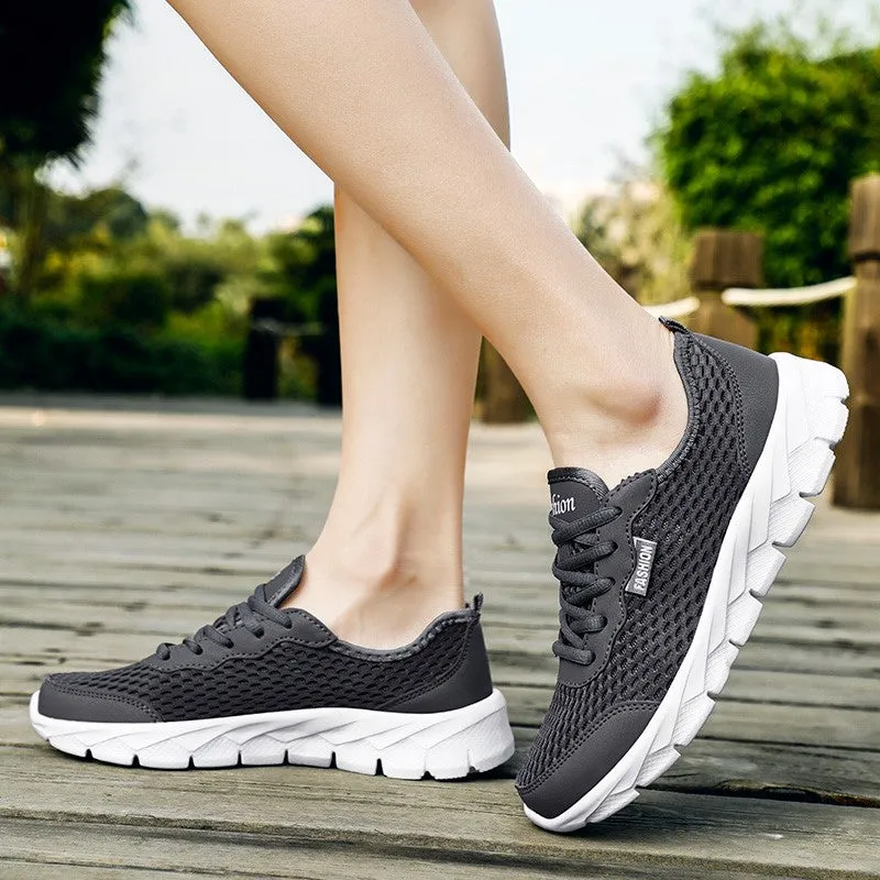 Women's mesh fabric outdoor platform leisure tennis sneakers