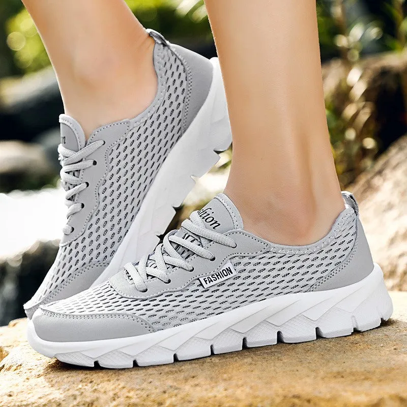 Women's mesh fabric outdoor platform leisure tennis sneakers