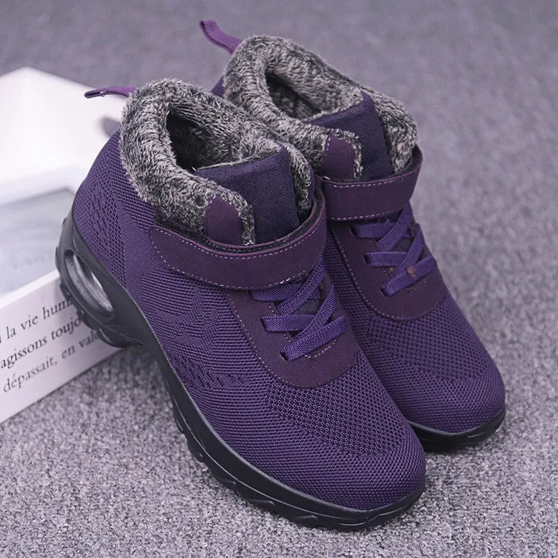 Women's winter thermal plush fashion joker velcro boots