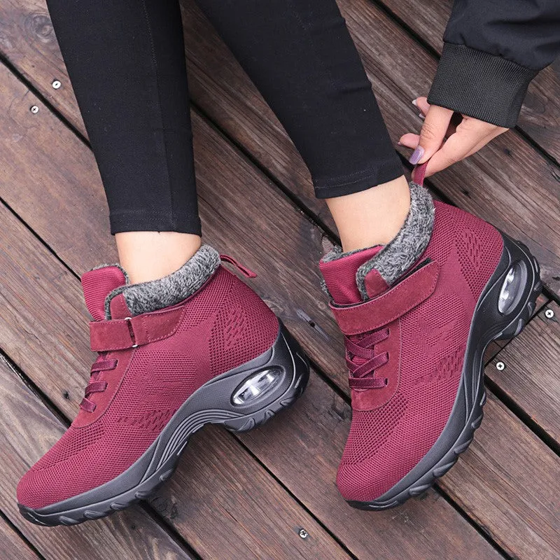 Women's winter thermal plush fashion joker velcro boots