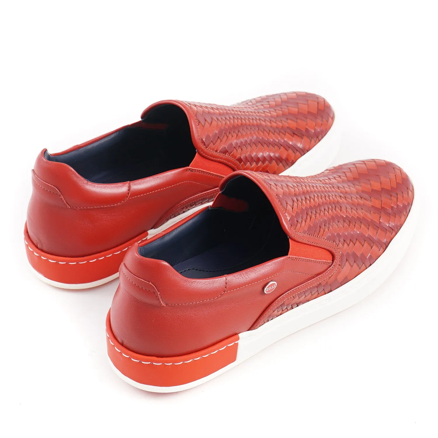 Zilli Woven Leather Slip-On Sneakers