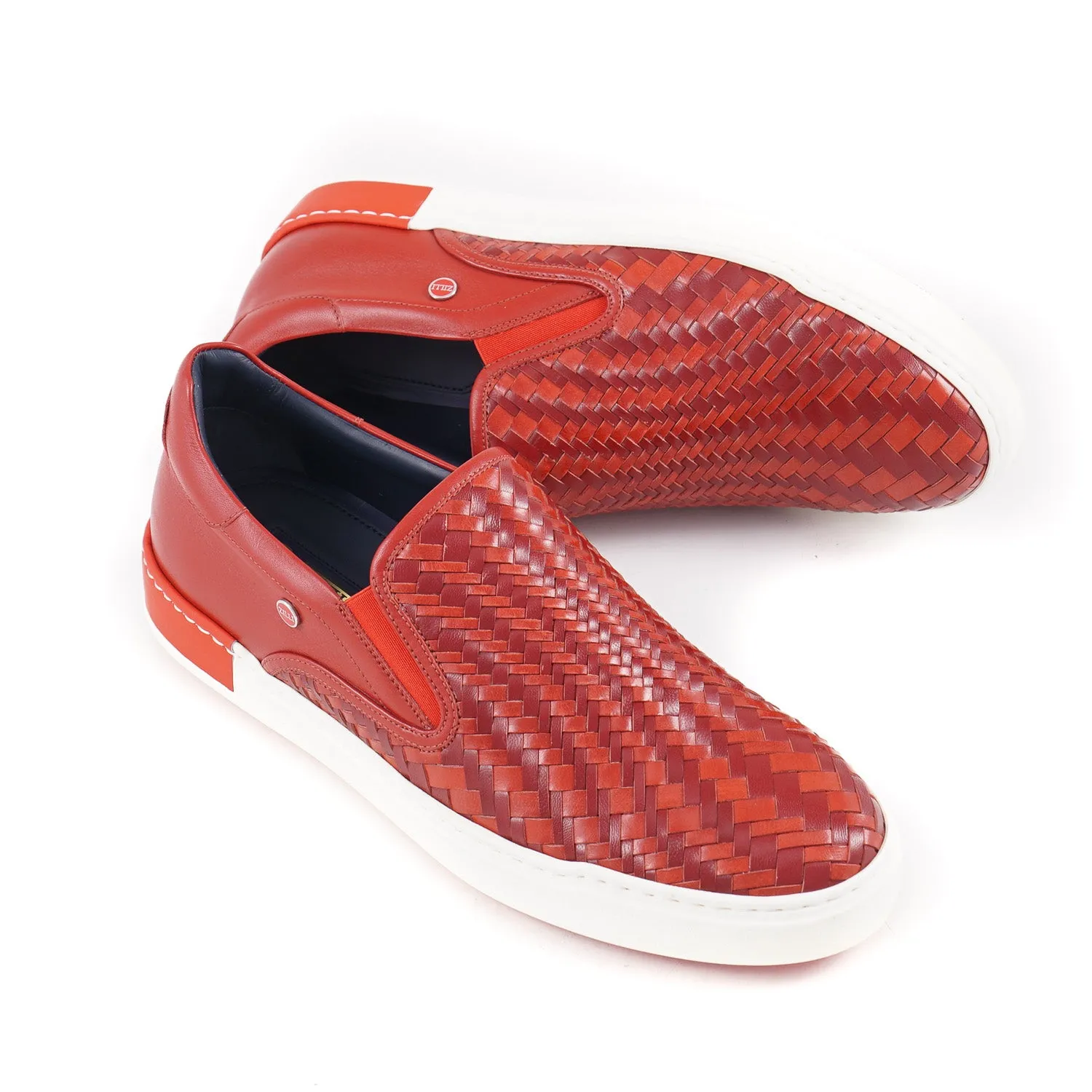 Zilli Woven Leather Slip-On Sneakers