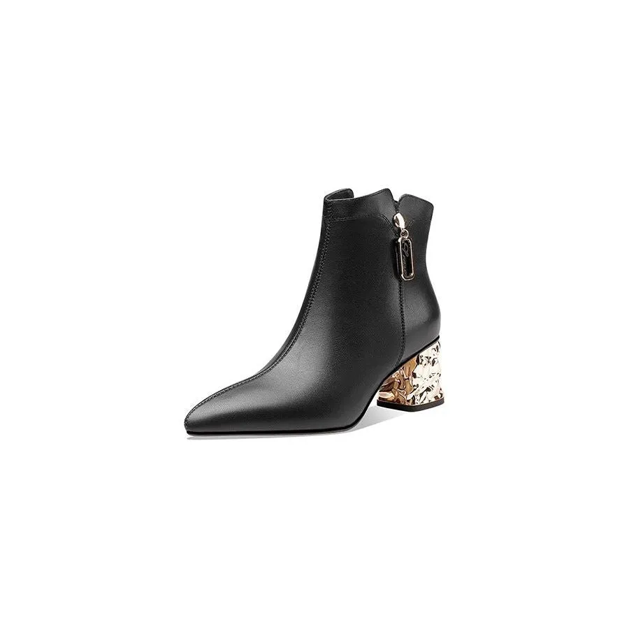 ZipperLux Exotic Leather Ankle Boots