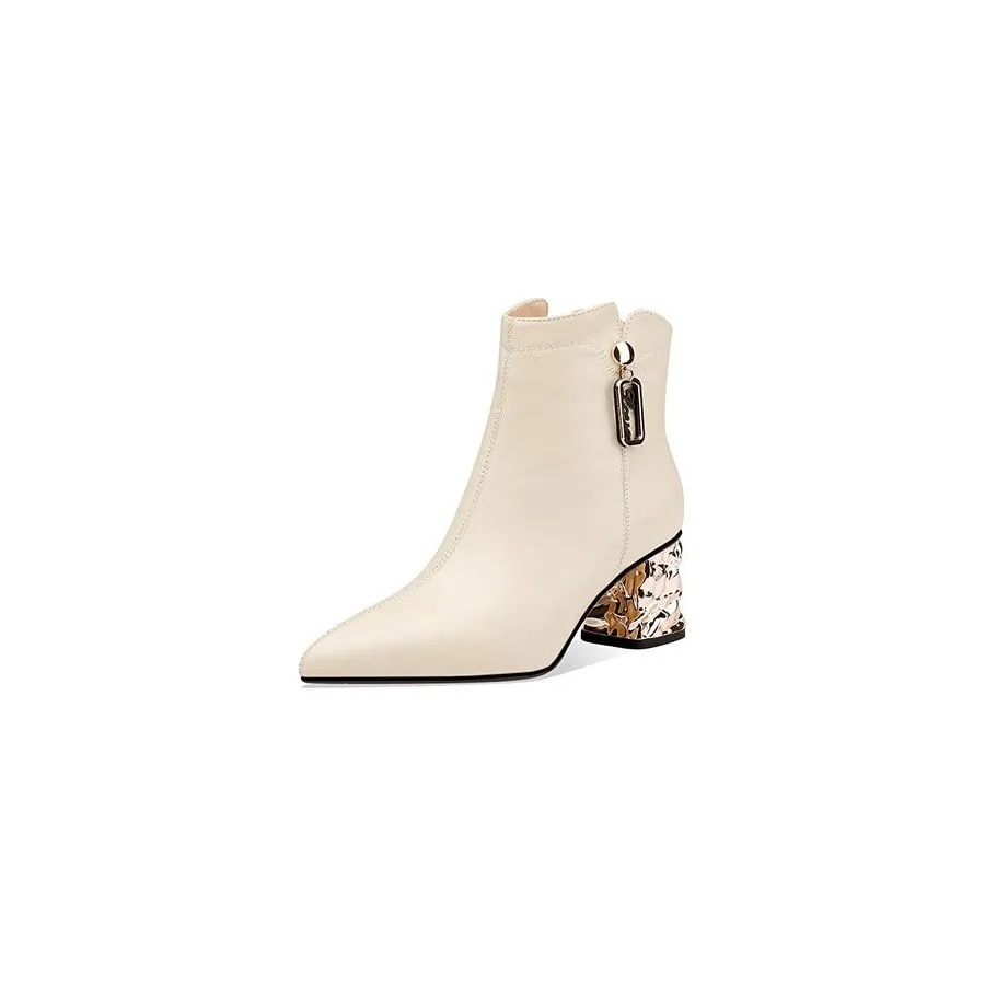 ZipperLux Exotic Leather Ankle Boots